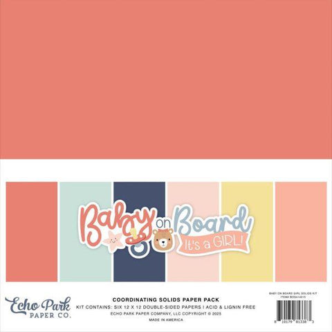 Baby on Board - Girl - 12x12 Collection Pack - Solids