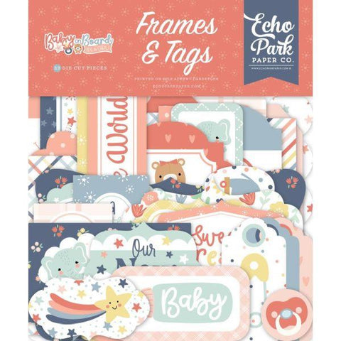 Baby on Board - Girl - Ephemera Frames and Tags
