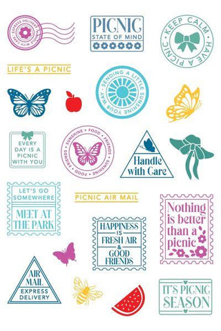 Postage Collage Stamps - Picnic