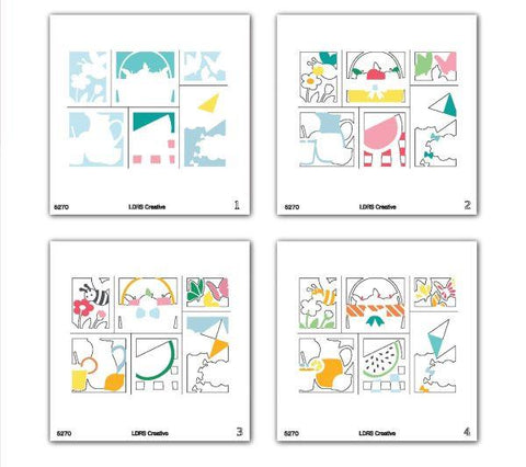 Postage Collage Layering Stencils - Picnic Days