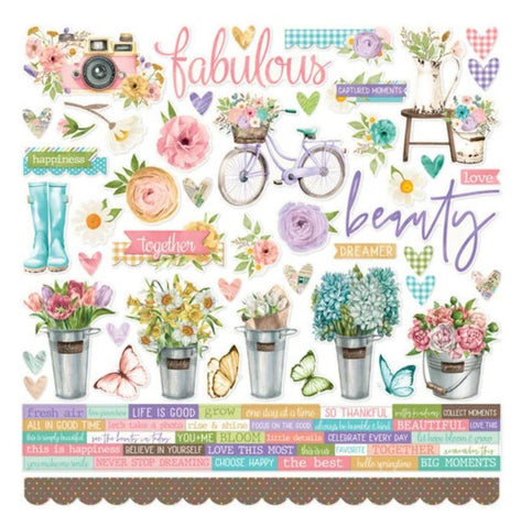 Simple Vintage Flower Shoppe - cardstock stickers