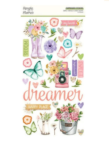 Simple Vintage Flower Shoppe - 6x12 Chipboard