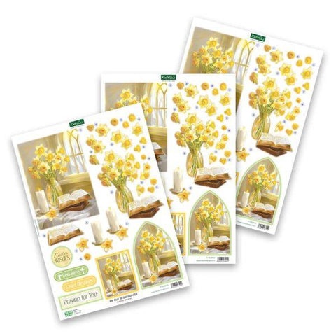 Die Cut Decoupage - Daffodil Window
