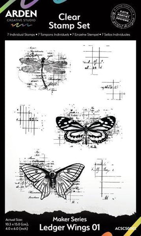 Maker Series - Clear Stamps - Ledger Wings