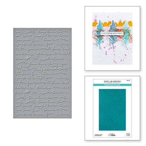 Collaged Birds Collection - Scribbled Letter Embossing Folder