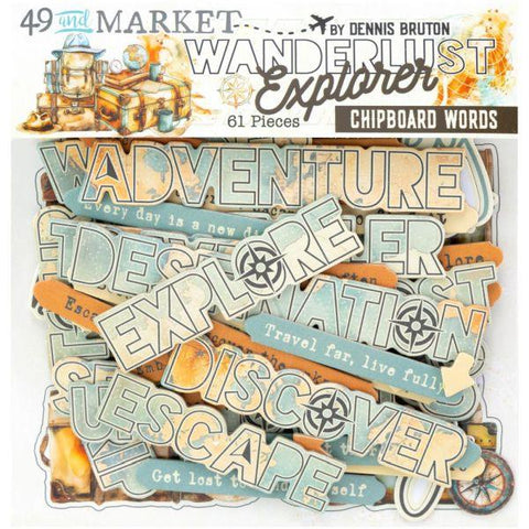 Wanderlust Explorer - Chipboard Words