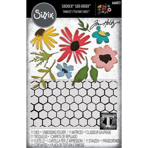 Vault Side-Order Floristry - 2D Texture Fade Embossing Folder with Dies