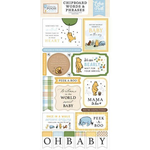 Winnie the Pooh Baby - Chipboard Words & Phrases