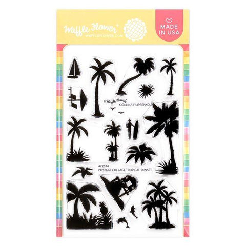 Postage Collage - Tropical Sunset - Clear Stamp Set