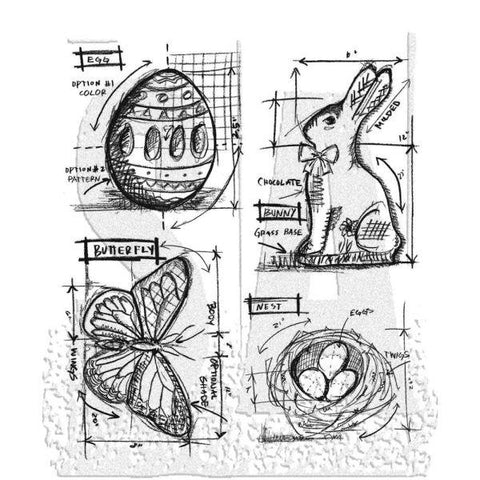 Easter Blueprint - Cling Stamps