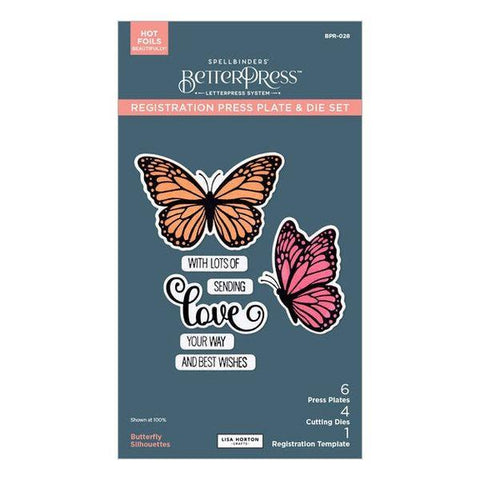 Wildflowers Collection - Butterfly Silhouettes Registration Press Plate & Die Set