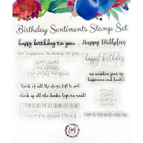 Birthday Sentiments - Clear Stamps