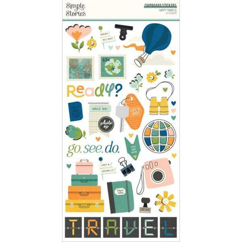 Happy Travels - Chipboard