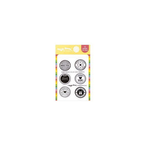 Postage Collage Circle Sentiments - Clear Stamps