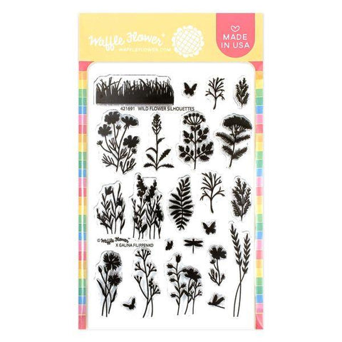 Collage Wild Flower Silhouettes - Clear Stamps