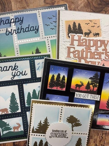 Postage Collage Forest Sunset Card Class - Tuesday, June 3 @ 630pm