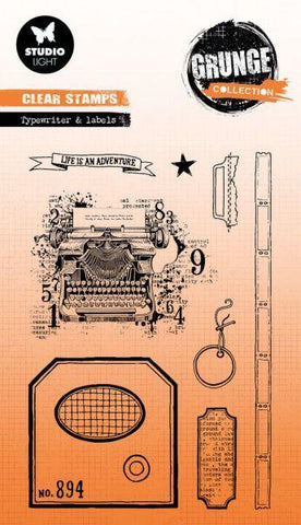 Grunge Collection - Clear Stamps - Typewriter & Labels