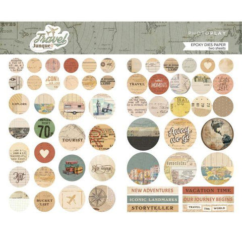 Travel Junque - Pre-Colored Epoxy Dies Paper Pack