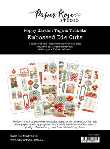Poppy Garden - Embossed Die Cuts - Tags & Tickets