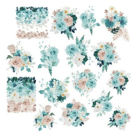 Shades of Teal - Ephemera - Floral