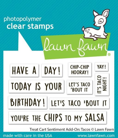 Treat Cart Sentiment Add-On:  Tacos - Clear Stamps
