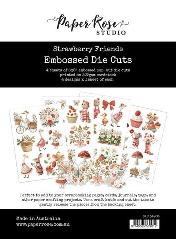 Strawberry Friends - Embossed Die Cuts
