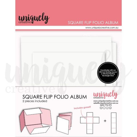 Square Flip Folio Album - White