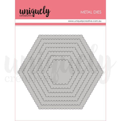 Scalloped Nesting Hexagon Dies
