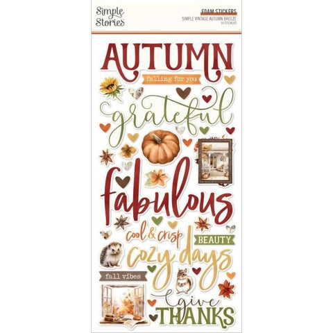 Simple Vintage Autumn Breeze - Foam Stickers