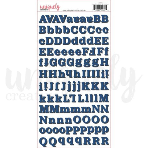 Navy Dimensional Alpha Stickers