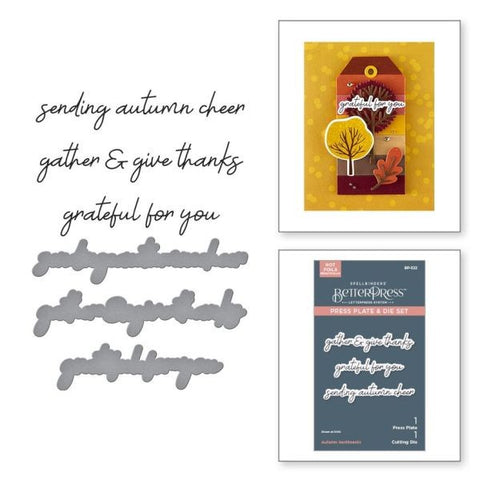 Autumn Archives Collection - Autumn Sentiments BetterPress Plate & Die Set