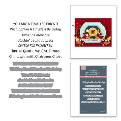 Cuckoo Cottage Collection - Cuckoo Cottage Sentiments BetterPress Plate & Die Set