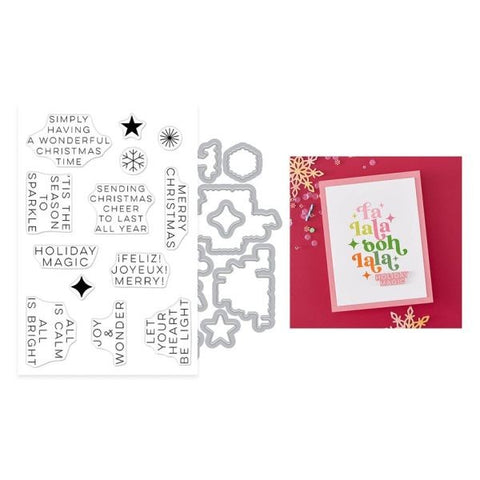 Very Merry Collection - Modern Holiday Greetings Stamp & Die Set