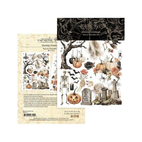 Ghostly Greetings - Rub On Transfers