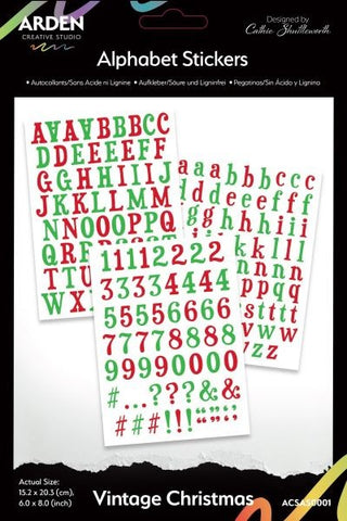 Vintage Christmas - Alphabet Stickers