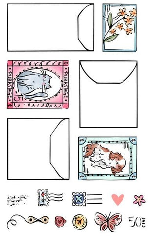 Envelope & Postage Collage - Clear Stamps
