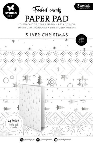 Foiled Cards Paper Pad - Silver Patterns Essentials