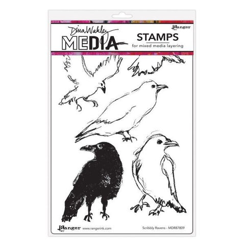 Scribbly Ravens - Cling Stamps