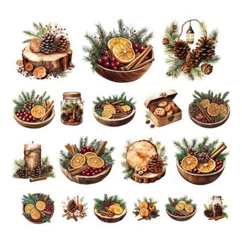 Christmas Citrus - Ephemera - Pinecone