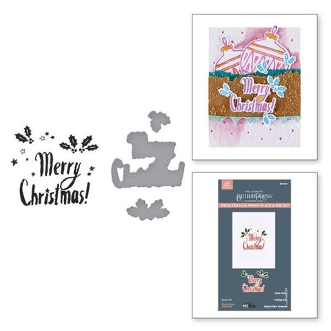 Starry Holiday Collection - Starry Merry Christmas Registration Press Plate & Die Set