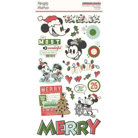 Say Cheese Classic Mouse Christmas - Chipboard