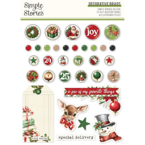 Simple Vintage Believe - Decorative Brads