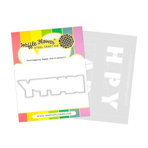 Overlapping Happy - Die-n-Stencil