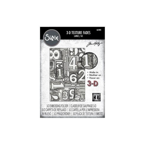 Numbered - 3D Texture Fades Embossing Folders - Large (A5)