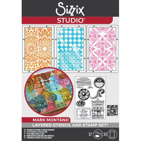 Sizzix Studio - Stamp & Stencil Set - Build It