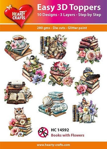 Easy 3D Toppers - Books with Flowers