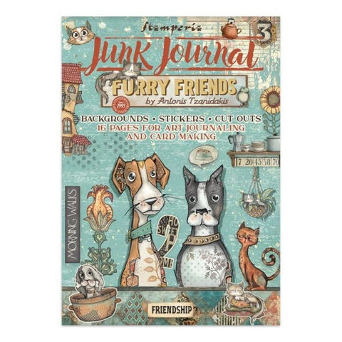 Furry Friends - Junk Journal Backgrounds , Stickers, & Cut Outs