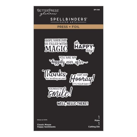 Say Cheese Classic Mouse - Happy Sentiments Press & Foil Plate & Die Set