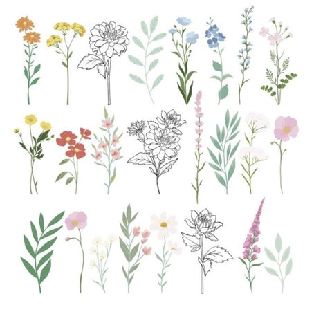 Breakfast in Bed - Die Cut Floral Stickers