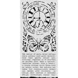 Gardens of Time - Stencil - Clock and Butterfly